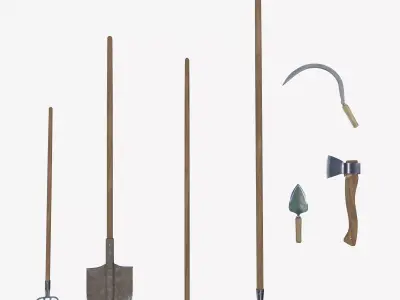 Gardening hand tools collection 3D Model Pack