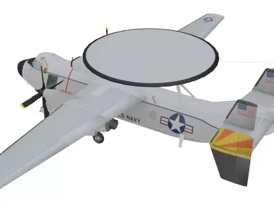 Northrop Grumman E-2 Hawkeye Low-poly 3D model