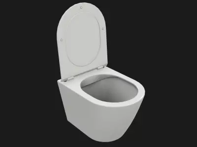 Wall Hung Toilet Game Ready PBR Low-poly 3D model