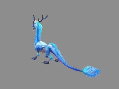 Ice Dragon - Chinese Dragon Low-poly 3D model