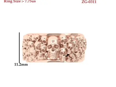 Skull Ring 3D print model 3