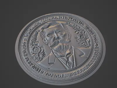 Wilhelm Conrad Rontgen Medallion 3D print model buy