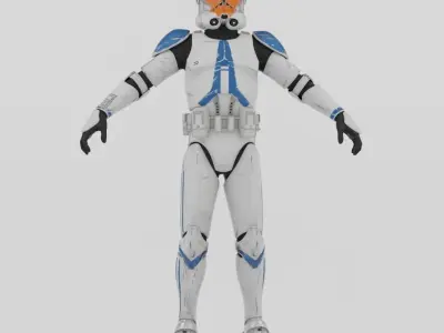 Ahsokas Clone Trooper Lowpoly Rigged Free low-poly 3D model