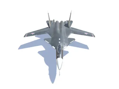 SU-47 Firkin Jet Fighter Aircraft Low-poly 3D model