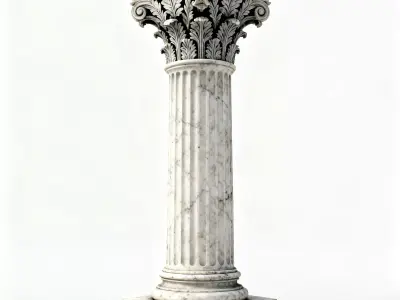 Realistic Classic Marble Corinthian Column 3D Model Low-poly 3D model