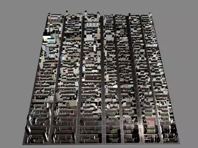 Buildings City building industrial park commercial housing 3D model V10