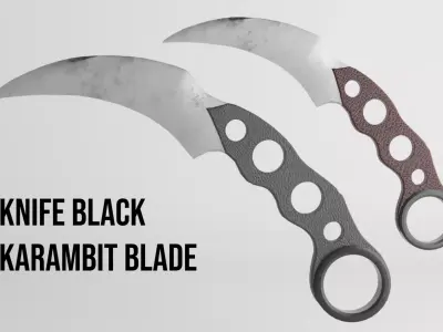 KNIFE Black Karambit Blade Low-poly 3D model