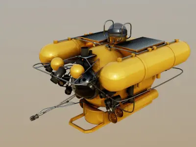 Submarine for exploration Jago Low-poly 3D model