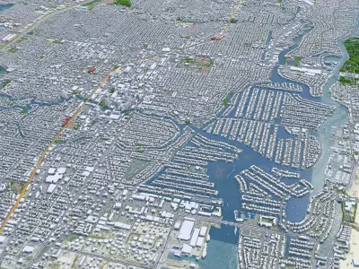 Fort Lauderdale City in Florida 3D model