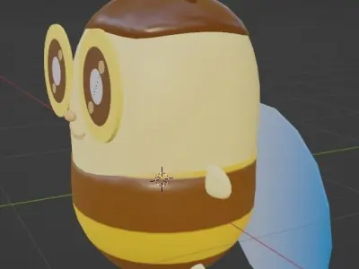 Cartoon bee model Low-poly 3D model