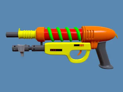 Cartoon blaster gun Low-poly 3D model