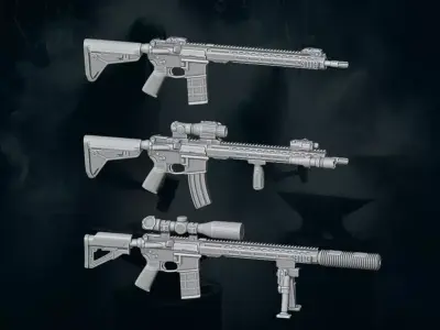 Pack RIFLES23 - 3 Items 3D print model