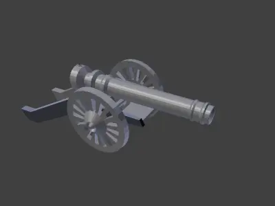 18th Century Field cannon Free low-poly 3D model