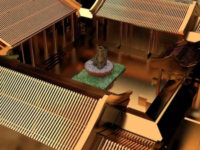 Chinese ancient courtyard  house 3D model purchase
