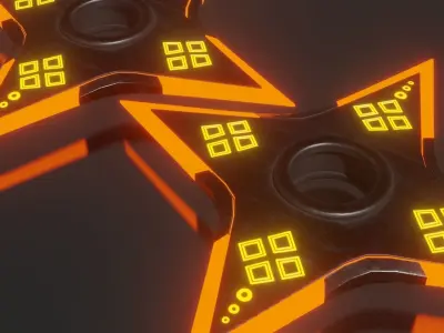 Shuriken Ninja Star Low-poly 3D model