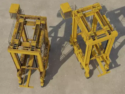 Harbor Straddle Crane Low-poly 3D model
