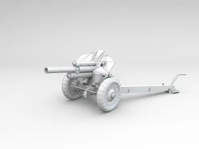 Low Poly M1938 M30 122mm Soviet howitzer Low-poly 3D model