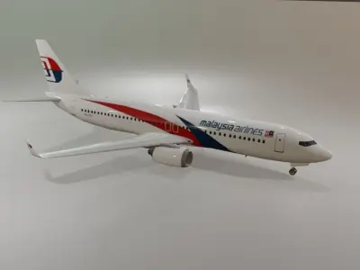Malaysia Airlines Boeing 737-800 3D Model with cockpit Low-poly 3D model