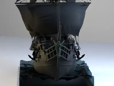 Galleon Black Pearl Sailing Pirates 3D model
