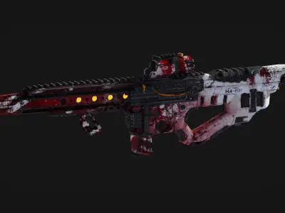 M4-HM Sniper Rifle  Dead Snow Low-poly 3D model