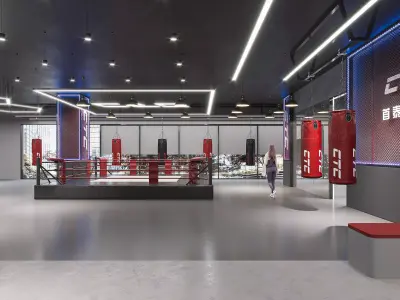 Boxing Gym Interior 3D model