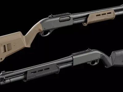 Remington 870 MAGPUL KIT Low-poly 3D model