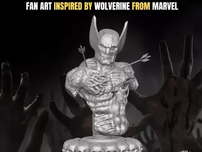 Logan Zombie Bust Fan Art 3D print model