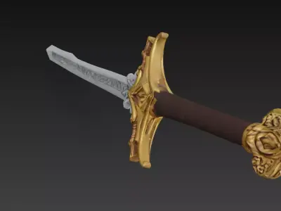 Aetherion Bladeward - Royal Celestial Longsword Low-poly 3D model
