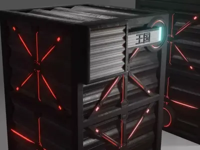 tech box model for in game asset Low-poly 3D model