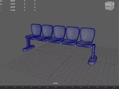 Waiting Room Chairs 3D model