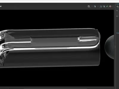Chalkpen pen on computer screen 3D model