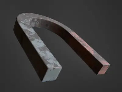 Magnet metal hook Low-poly 3D model