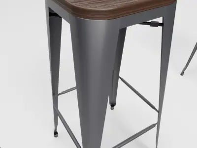 Industrial Bar Stool 3D model