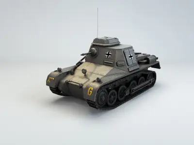 Low Poly  SdKfz 265 Panzerbefehlswagen I A Late Low-poly 3D model