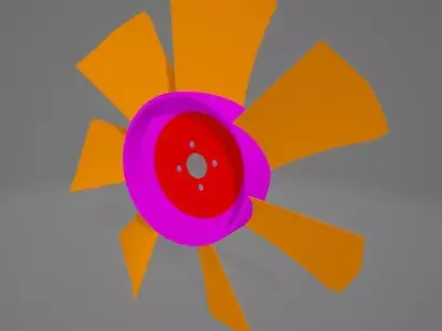 Industrial propeller Low-poly 3D model