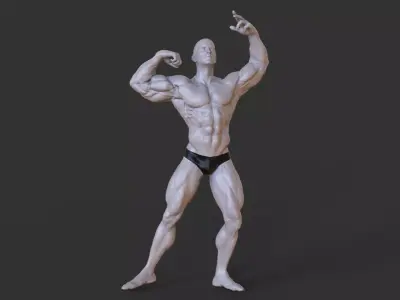 Bodybuilder Pose 3D print model 2