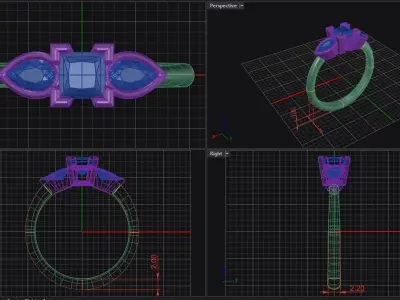 Trinity Elegance Ring Free 3D model