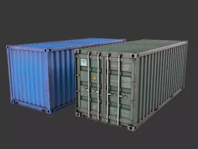 20 Feet Container Low-poly 3d model Low-poly 3D model