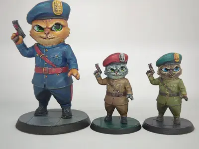 Meowrshal cat miniature 3D print model