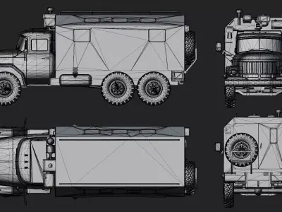 Soviet Army Command Vehicle Low-poly 3D model