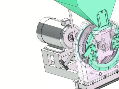 Industrial Hammer Crusher Machine 3D model