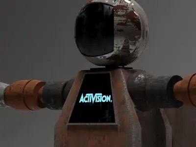 Sci-fi rigged Rusty Robot 3D model