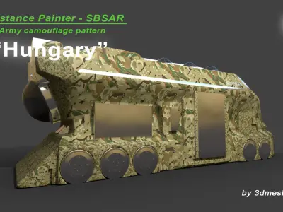 Hungary - Army Camouflage Pattern - SBSAR Material 3D model