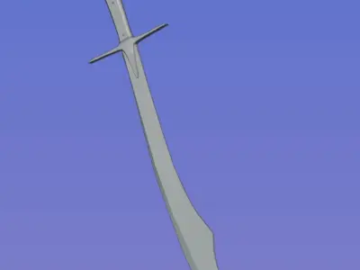 Arabian Scimitar Sword Low-poly 3D model
