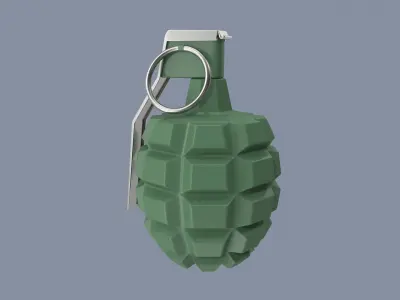 Green Hand Grenade 3D model