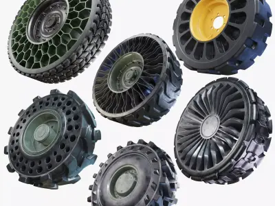 Future Truck Wheels 3D 3D Model Pack