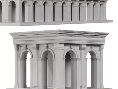 Classic Architecture Concrete  Arch 3D model