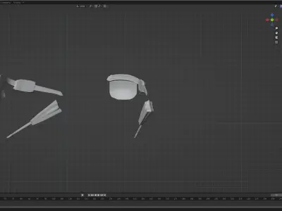 Cyberpunk Ear and Eyepiece Low-poly 3D model
