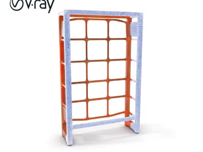 Industrial Metal Grid Shelf Model Pack Low-poly 3D model