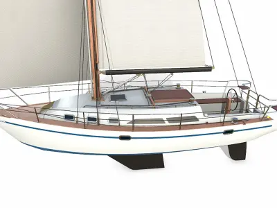 Sailing Yacht  Low-poly PBR Low-poly 3D model